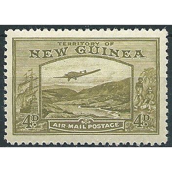 New Guinea 1939 SG217 4d Yellow-Olive Fine Mounted Mint ... .