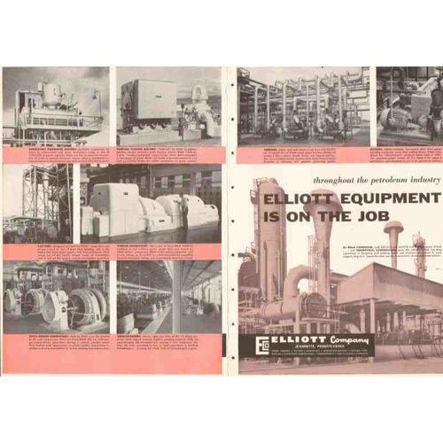 elliott company 1959 turbine equipment oil gas industry vintage ad