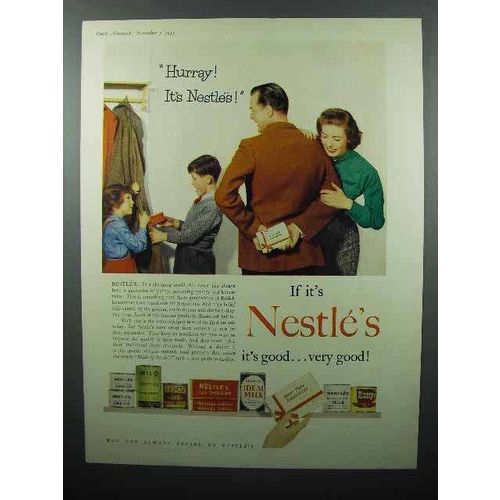 1955 Nestle's Products Ad - Hurray! - Chocolate, Milk