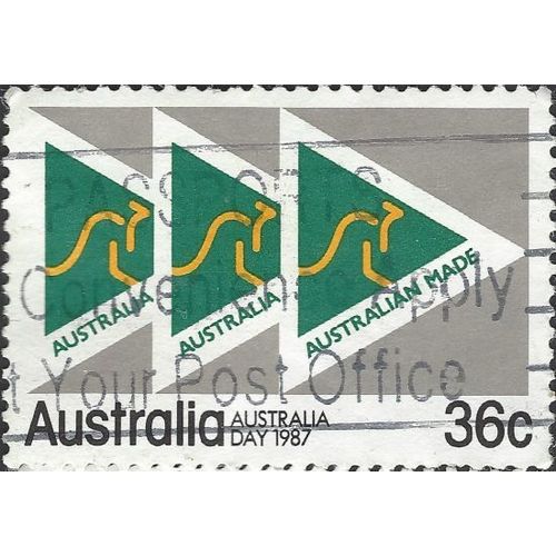 AUSTRALIA, Australian Made Flag, grey & green 1987, 36c, #3