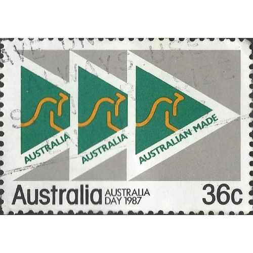 AUSTRALIA, Australian Made Flag, grey & green 1987, 36c