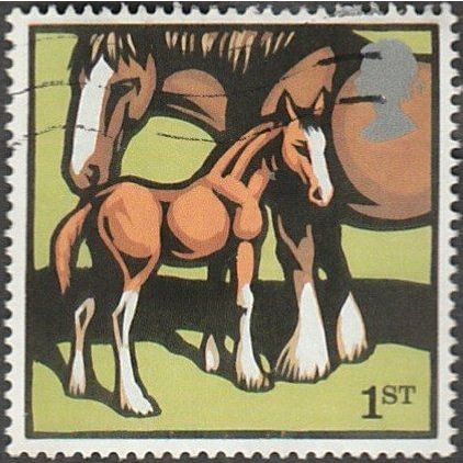2005 Farm Animals. 1st Value Clydsdale Mare and Foal. Very Fine Used