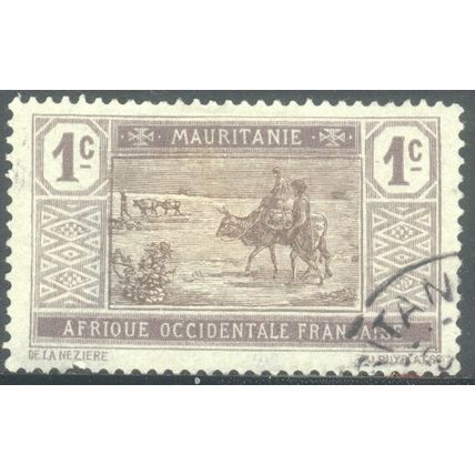 Mauritania 1913 - SG18 - 1c brown & lilac - merchants crossing desert - used