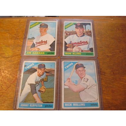 1966 Topps, 4-Cards, Lower Grade, Hi #'s 453, 473, 479, 493