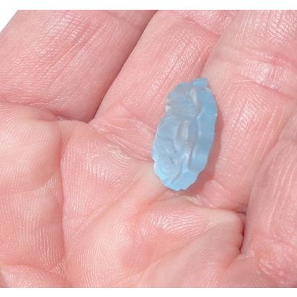 Transparent Light Blue 3D Glass Rose Pendant Bead bd011