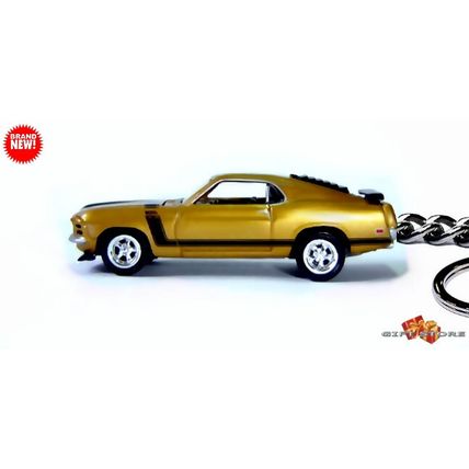 RARE KEYCHAIN 70 GOLD FORD MUSTANG BOSS 302 CUSTOM Ltd Ed.❤️GREAT GIFT❤️