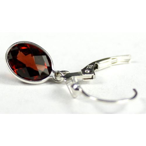 Mozambique Garnet, 925 Sterling Silver Leverback Earrings, SE001