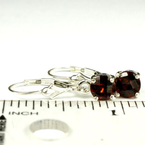 Mozambique Garnet, 925 Sterling Silver Leverback Earrings, SE017