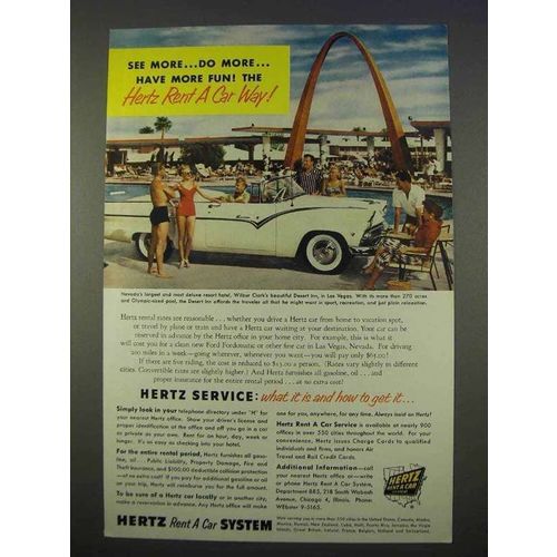 1955 Hertz Rent-A-Car Ad - Desert Inn, Las Vegas NV