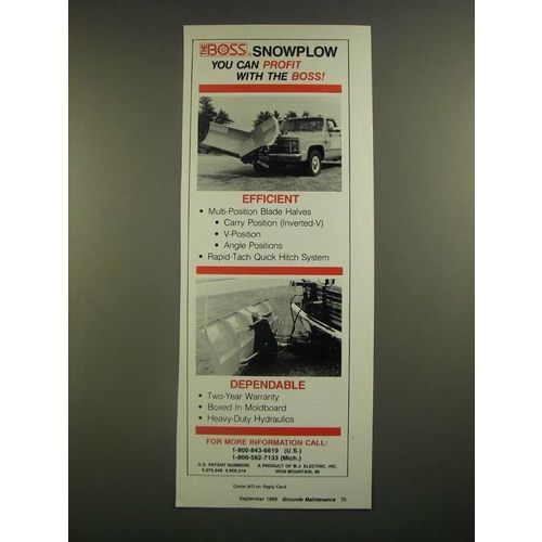 1988 The Boss Snowplow Ad - You Can Profit With