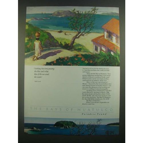 1988 The Bays of Huatulco NY Ad - Nothing But Time Passing
