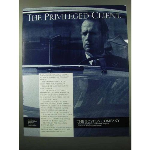 1988 The Boston Company Ad - Privileged Client