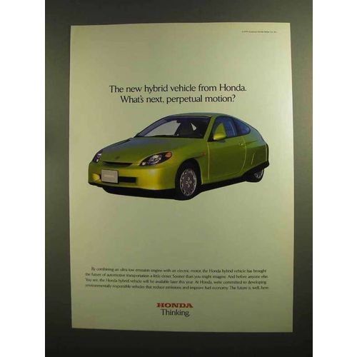 1999 Honda Hybrid Car Ad - next, Perpetual Motion?