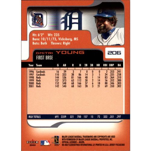 2002 Fleer Focus JE Dmitri Young #206