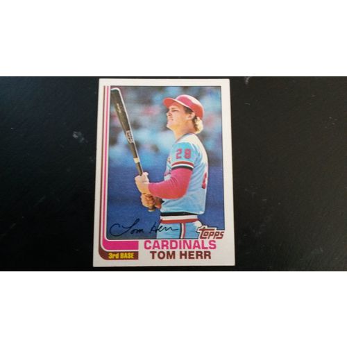 1982 Topps Card # 027 Tom Herr Excellent (5) St Louis Cardinals
