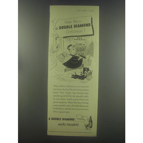 1954 Double Diamond Ale Ad - Make this a Double Diamond Christmas