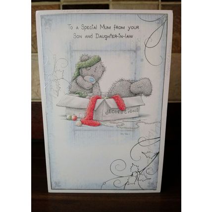 Me To You Christmas Cards - Mum from Son & Daughter in Law - Glitter Card - 020