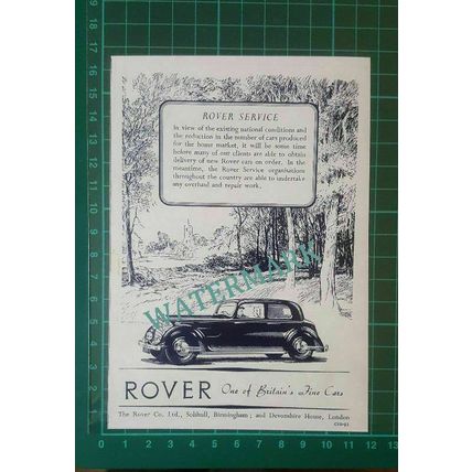 C1468) Rover Car Post War Small Advert - 1948 Clip