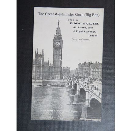 Clock Tower & Westminster Bridge, London Postcard