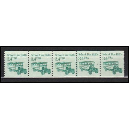 2123 3.4c School Bus Fine MNH Dry Gum PNC 2/5 X0056