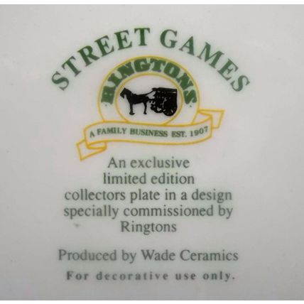 Ringtons Wade Ceramics Street Games China Plate