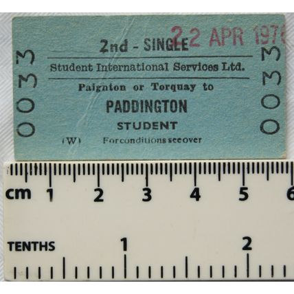 1976 BRB Student International Services 2nd single Paignton to Paddington