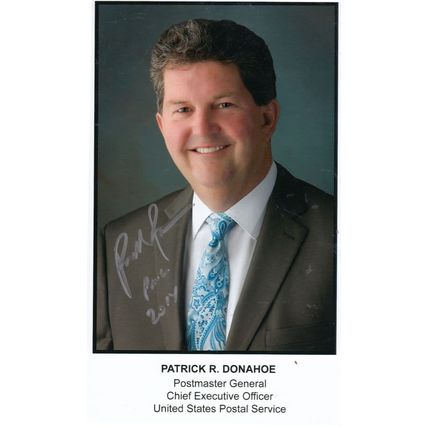 Patrick Donahoe Postmaster General USA Post Postal Services Hand Signed Photo