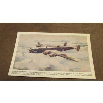 J.Salmon postcard - World War 2 RAF Handley Halifax Bomber