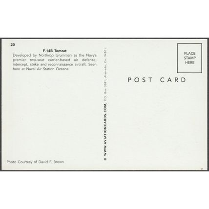 Northrop Grumman F-14B Tomcat - Aviationcards Postcard
