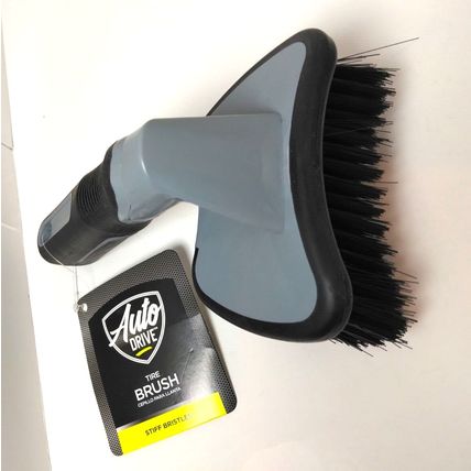 Auto Drive Car Washing Tire and Wheel Brush - 1 3/4" - 2" Bristles - Grey/Black