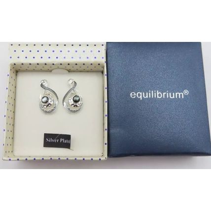 Mono Tones Affinity Drop Earrings Silver Plated Friction Backs Gift Jewellery