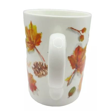 Autumn Leaves Fine China Mug Hello Autumn 10.5 CM Ceramic Gift Home Decor Drinks