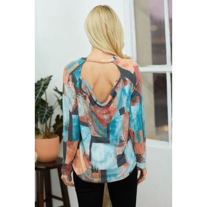 Artistic Open-back Long Sleeve Top