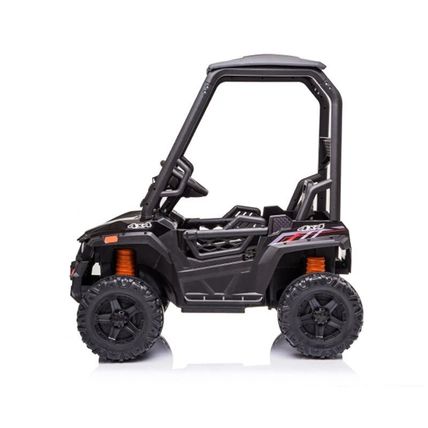 Children's 12V Electric Ride-On Car with Remote Control and Trailer – Black