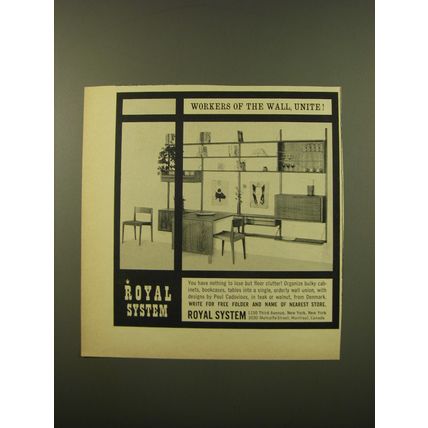 1961 Royal System Advertisement - Wall Furniture Components by Poul Cadavius