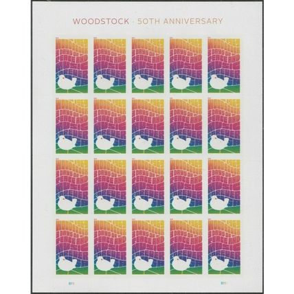 Woodstock - 50th Anniversary of Woodstock - 20 Current Rate Stamps Scott 5409a