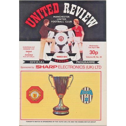 MANCHESTER UNITED v JUVENTUS UEFA CUP WINNERS CUP 1984