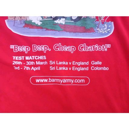 2012 Sri Lanka Tour Barmy Army Red Polo Shirt England Cricket Supporters XL