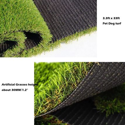 MYOYAY Artificial Grass Turf Rug 3.3X33 Ft Artificial Grass Mats 1.2" Pile Heigh