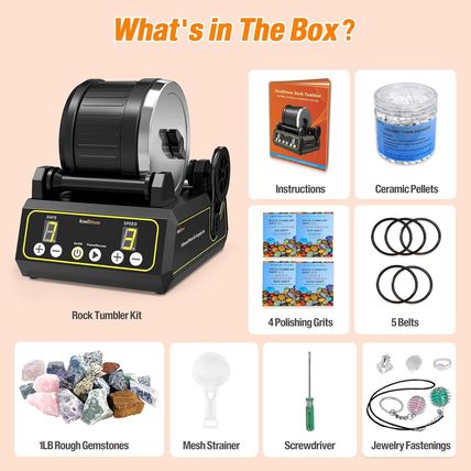 C1 Rock Tumbler Kit - Professional Large 2.5LB Capacity, up to 5X More Noise Can