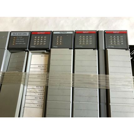 ALLEN BRADLEY 1746-a10,1746-p2 SLC-500,1746-P2,5/01 CPU,TRIACI/O'S,1747-L511,Ch