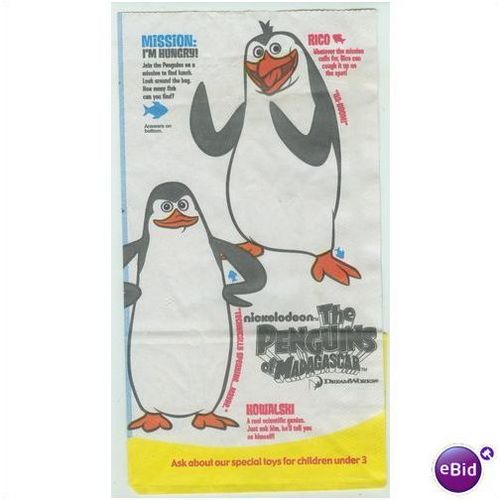 2010 McDonalds Penguins of Madagascar Happy Meal Bag