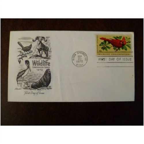 USA 1972 Wildlife Conservation 8c cardinal bird stamp first day cover Springs