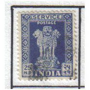 1958 INDIA SERVICE 25P ULTRAMARINE ASOKAN F/U SG0184