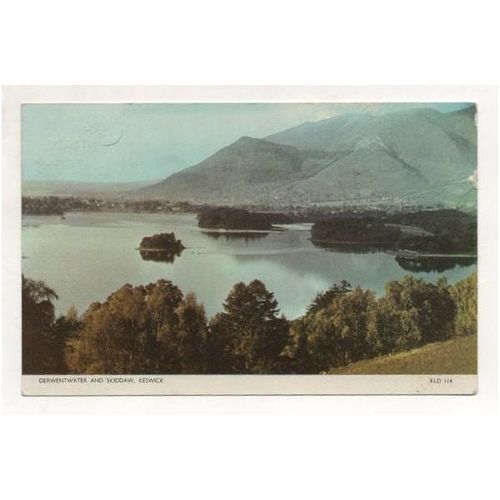 The Lake District, Cumbria, Derwentwater & Skiddaw Keswick 1950s postcard