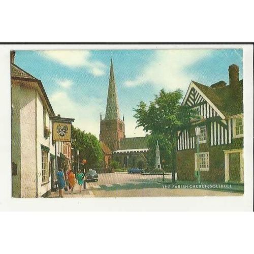 Warwickshire SOLIHULL Parish Church Postcard by Salmon (1-26-11-01)