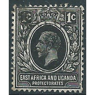 East Africa & Uganda Protectorate 1912 SG44 1c Black FIne Used .. .