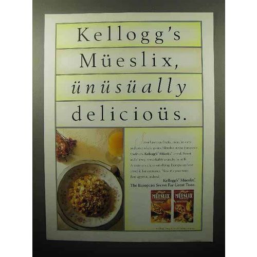 1993 Kellogg's Mueslix Cereal Ad - Unusually Delicious