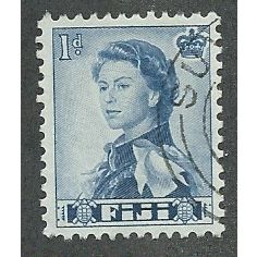 FIJ 1954 1d 'QUEEN ELIZABETH II (BLUE) ' FINE USED (EBID48-253)