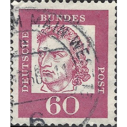 GERMANY, Friedrich von Schiller, poet, dark magenta 1962, 60pf, #8